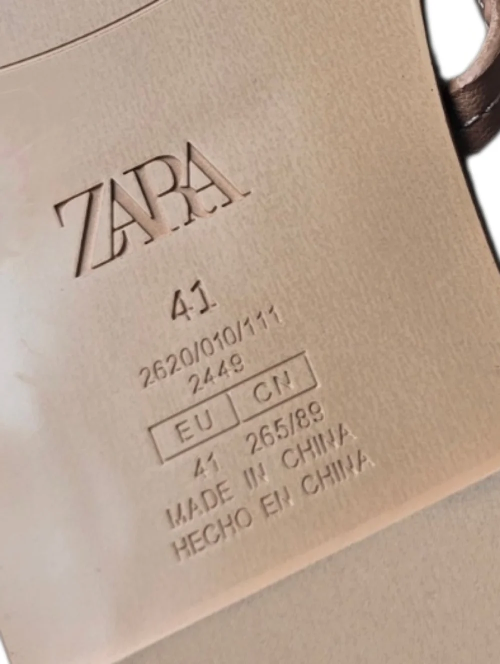 NEW Zara Tan Flat Slide Sandals With Rhinestones - Picture 8 of 8
